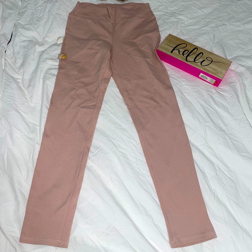 Tall waist pants in skinny fit in dusty pink